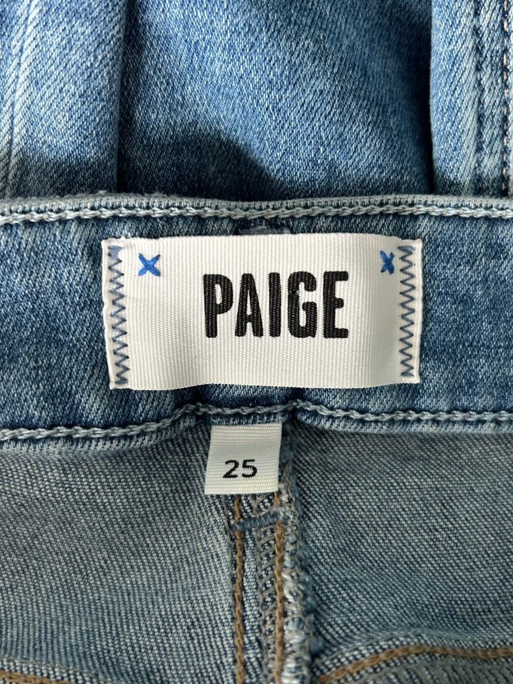 PAIGE Anessa High Rise Wide Leg Crop Jeans Raw Hem Light Wash Denim Size 25 - Picture 11 of 15